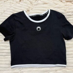 Marine Serre Black and White Crescent Top